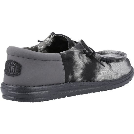 HEYDUDE Wally Funk Overdye Baumwoll Herren Mokassins Schuhe Schwarz/Graugranit - Image 2
