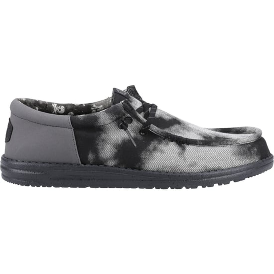 HEYDUDE Wally Funk Overdye Baumwoll Herren Mokassins Schuhe Schwarz/Graugranit - Image 5