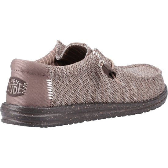 HEYDUDE Wally Stretch Mesh Polyester Herren Mokassins Schuhe in tiefem Taupe/Maulwurfsbraun - Image 2
