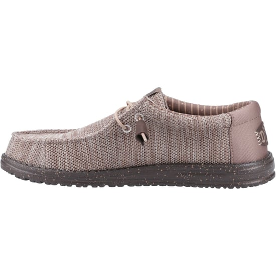 HEYDUDE Wally Stretch Mesh Polyester Herren Mokassins Schuhe in tiefem Taupe/Maulwurfsbraun - Image 4