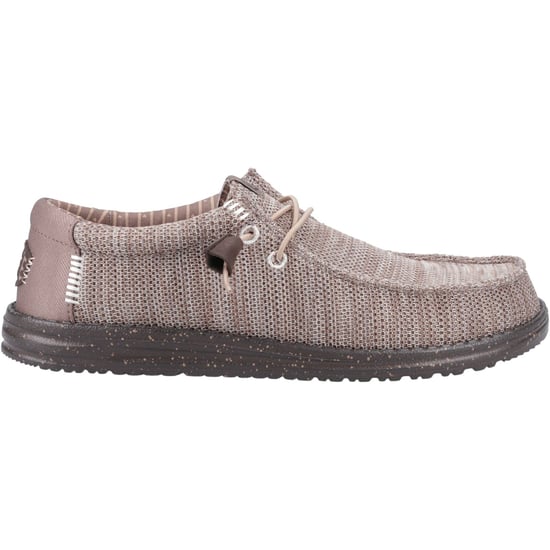 HEYDUDE Wally Stretch Mesh Polyester Herren Mokassins Schuhe in tiefem Taupe/Maulwurfsbraun - Image 5
