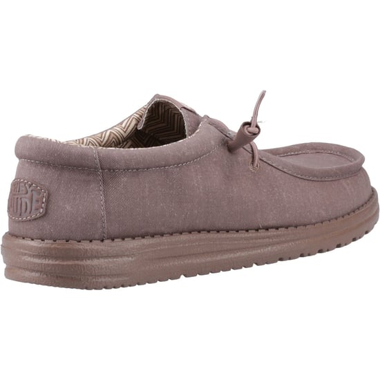 HEYDUDE Wally Stretch Canvas Baumwolle Herren Mokassins Schuhe in tiefem Taupe - Image 2