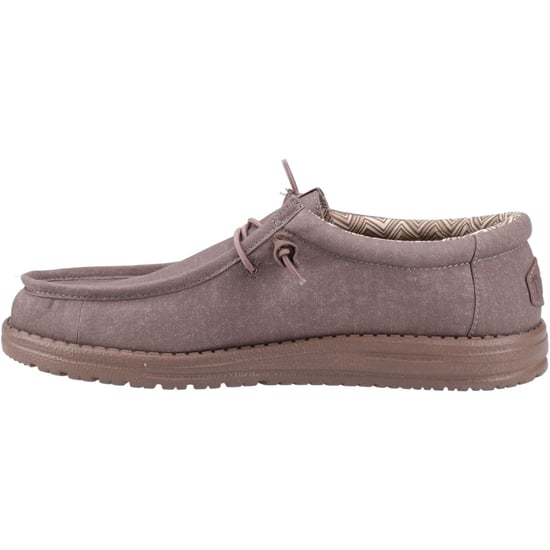 HEYDUDE Wally Stretch Canvas Baumwolle Herren Mokassins Schuhe in tiefem Taupe - Image 4