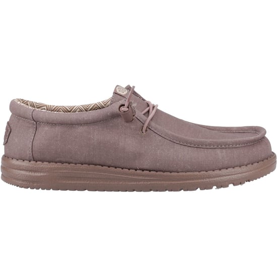 HEYDUDE Wally Stretch Canvas Baumwolle Herren Mokassins Schuhe in tiefem Taupe - Image 5