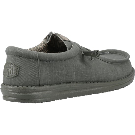 HEYDUDE Wally Stretch Canvas Baumwoll Herren Mokassins Schuhe in Dunkelgrün - Image 2