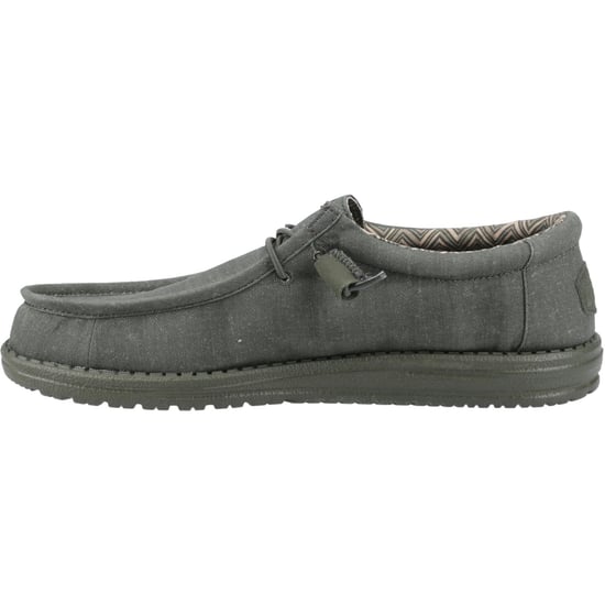 HEYDUDE Wally Stretch Canvas Baumwoll Herren Mokassins Schuhe in Dunkelgrün - Image 4