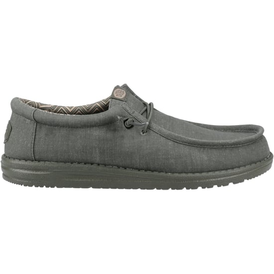 HEYDUDE Wally Stretch Canvas Baumwoll Herren Mokassins Schuhe in Dunkelgrün - Image 5
