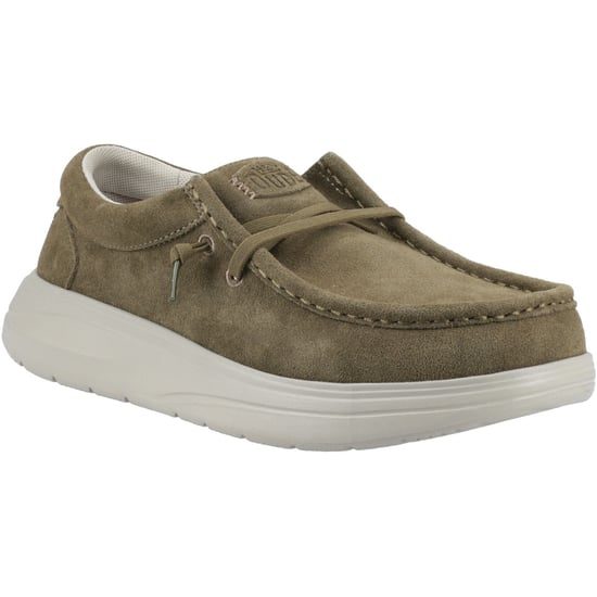 HEYDUDE Wally X Suede Herren Mokassins aus Wildleder in Dunkeloliv/Steingrau - Image 1