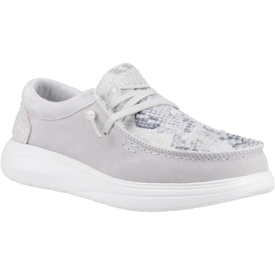 HEYDUDE Wendy COMF Leder Damen Graue/Schlangen Mokassins Schuhe - Image 1