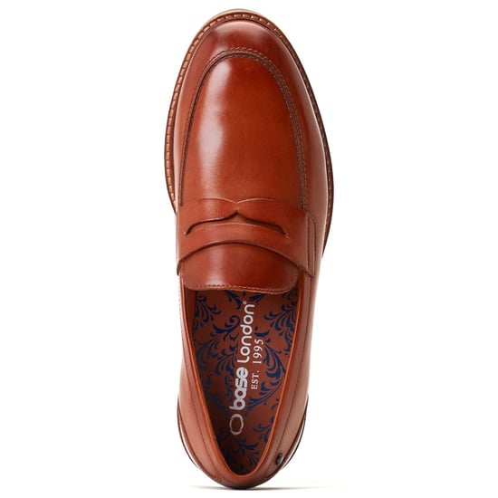 Base London Sid Leder Herren Mokassins in Tan - Image 4
