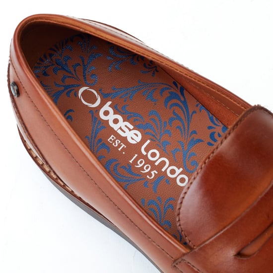 Base London Sid Leder Herren Mokassins in Tan - Image 6