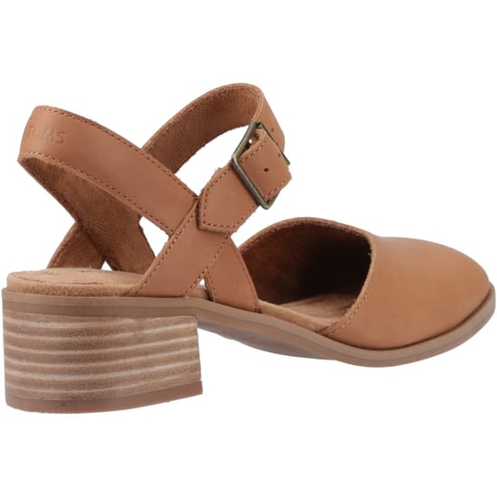 TOMS Jaclyn Leder Damen Braun Zucker Runde Slingback-Schuhe - Image 2