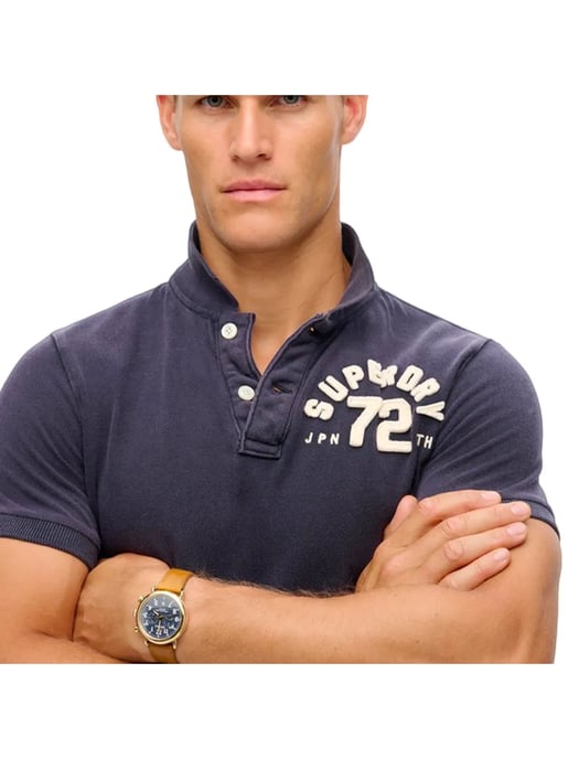 Superdry Herren Vintage Athletic Navy Poloshirt - Image 4