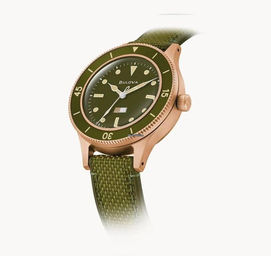 Bulova Archive Series Mil Ships 150th Anniversary Edition Grün Herren Armbanduhr 98A324 - Image 4