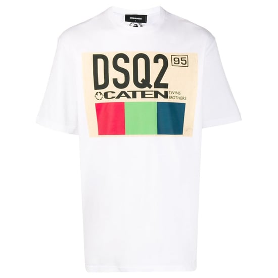 Dsquared2 - Weißes T-shirt „dsq2 95 Caten" - Image 1