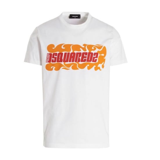 Dsquared2 - Weißes T-shirt Mit Flammenlogo - Image 1