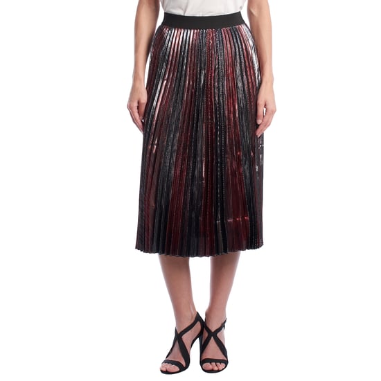 Damen Metallic Plissee Midirock WJCP312F - Image 1