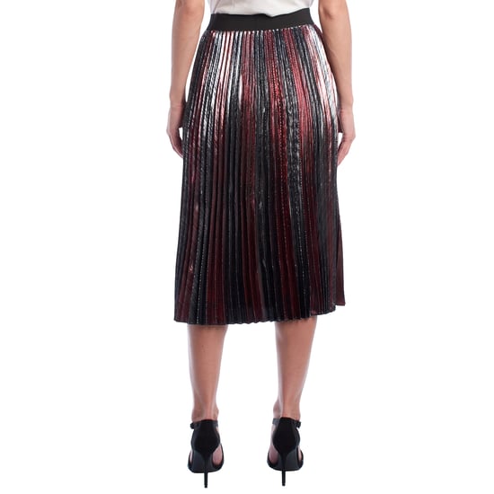 Damen Metallic Plissee Midirock WJCP312F - Image 4