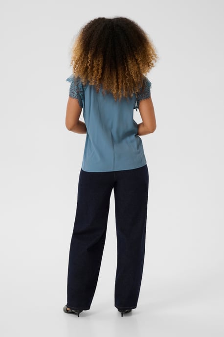 Kurzarm-Bluse CRNola Straight fit blue - Image 2