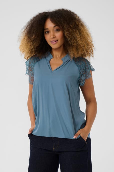 Kurzarm-Bluse CRNola Straight fit blue - Image 3
