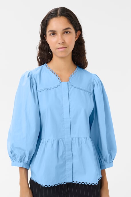 Kurzarm-Bluse KBAnnabelle Peplum fit blue - Image 3