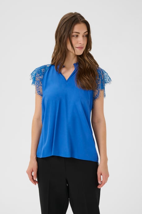 Kurzarm-Bluse CRNola Straight fit blue - Image 3