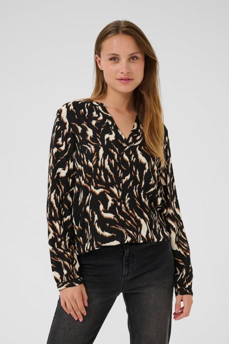 Langarm-Bluse KAditte Regular fit black brown - Image 3