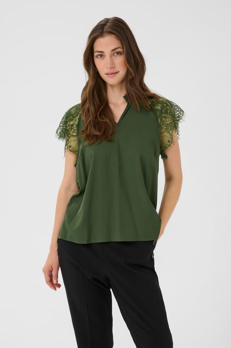 Kurzarm-Bluse CRNola Straight fit green - Image 3