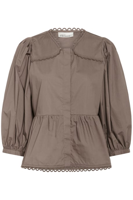 Kurzarm-Bluse KBAnnabelle Peplum fit beige - Image 4