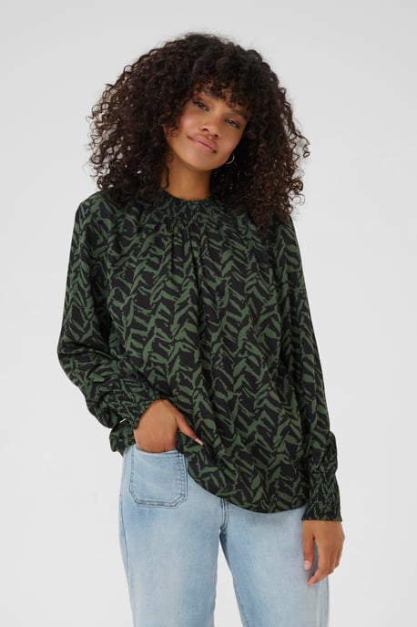 Langarm-Bluse KAdina Regular fit black green - Image 3