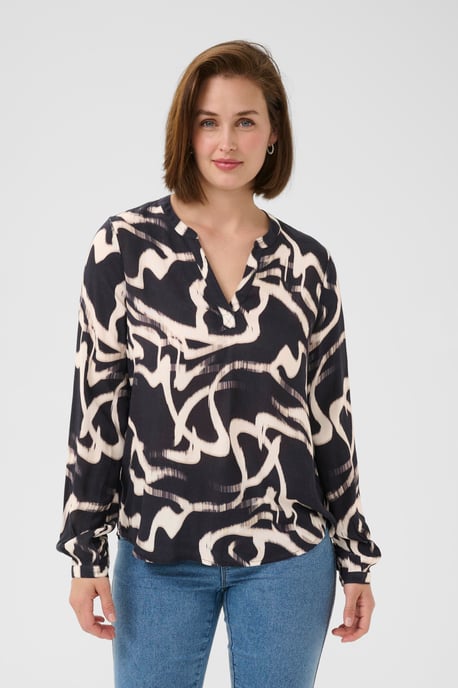 Langarm-Bluse KAbeathe Regular fit black offwhite - Image 3