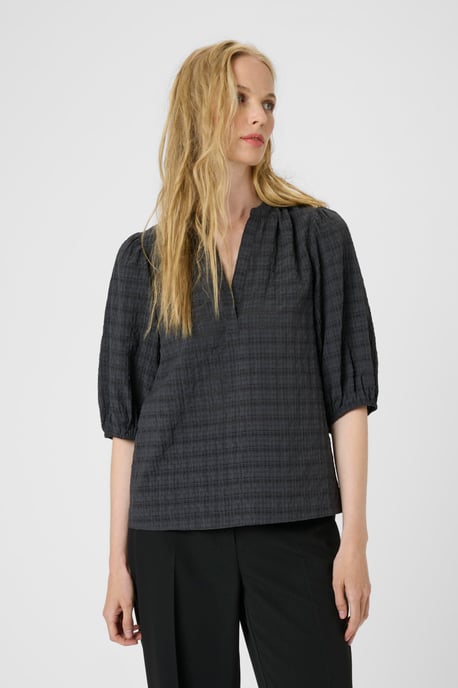 Kurzarm-Bluse KBAyo Classic fit white green - Image 3