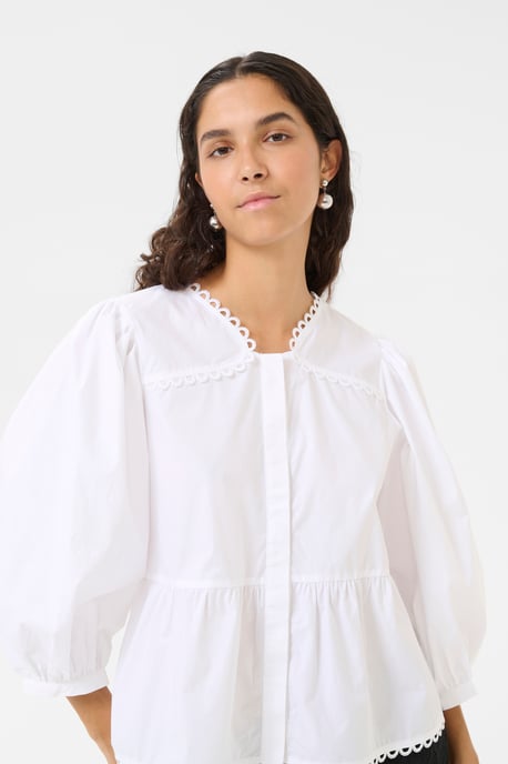 Kurzarm-Bluse KBAnnabelle Peplum fit white - Image 3