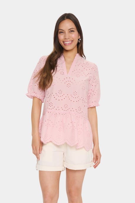 Kurzarm-Bluse GeleksaSZ Gerade Passform rose - Image 2