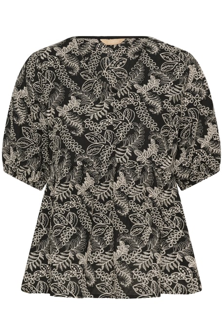 Kurzarm-Bluse CUtaylar Relaxed fit black offwhite - Image 4