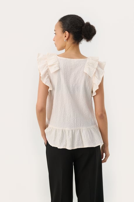 Ärmellose Bluse TrojaPW Gerade Passform white - Image 3