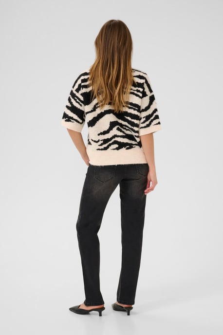 Strickpullover KAsandra Baggy fit black offwhite - Image 2