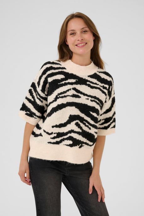Strickpullover KAsandra Baggy fit black offwhite - Image 3