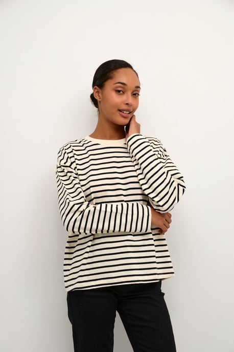Langarm-Shirt KAwinny Loose fit white black - Image 2
