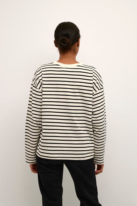 Langarm-Shirt KAwinny Loose fit white black - Image 3