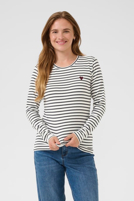 Langarm-Shirt Liddy Regular fit white grey - Image 3