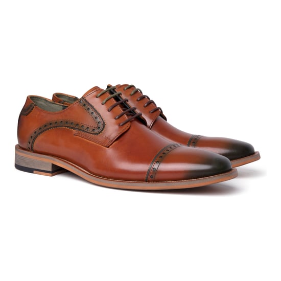 Justin Reess Herren-Oxford-Schuhe aus braunem Leder zum Schnüren - Jenson - Image 3