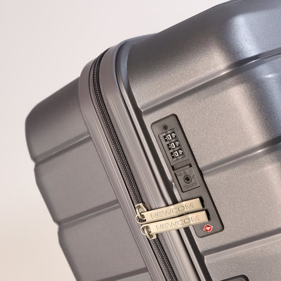 Hartschalenkoffer TSA Rauchgrau Robuster Koffer 8 Rollen Handgepäck Urlaubsreisekoffer - Image 6