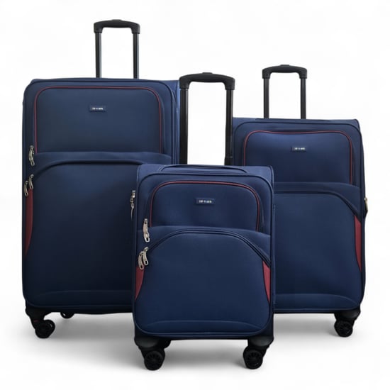 Erweiterbarer weicher, leichter Koffer mit 8 Rädern in Marineblau, Reisetaschen - Image 2