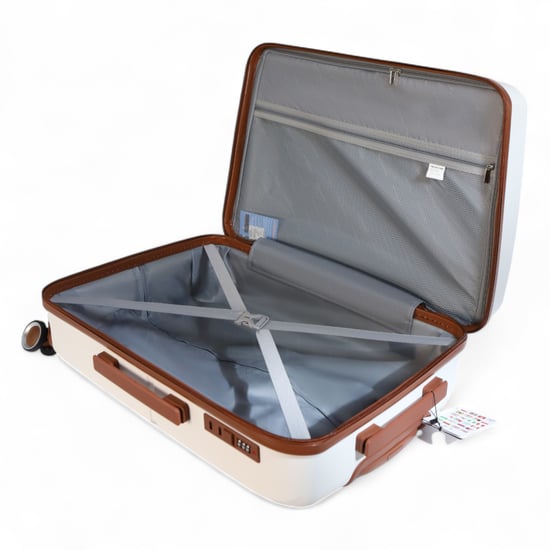 Hartschalenkoffer, Weiß, robust, 8 Rollen, Handgepäck, Urlaubsreisekoffer - Image 5