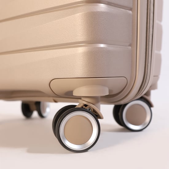 Hartschalenkoffer TSA Smoke Champagne Beige Robuster Koffer 8 Rollen Handgepäck Urlaubsreisekoffer - Image 4
