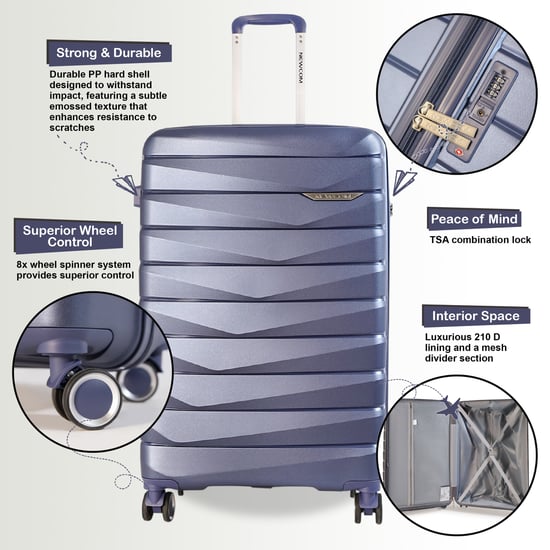 Hartschalenkoffer TSA Rauchblau Robuster 8-Rad-Handgepäck-Reisekoffer für den Urlaub - Image 3