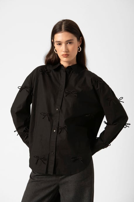 Langarm - Hemd SLJoa Lockere Passform black - Image 2