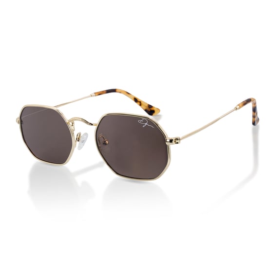 De-Gamme Gold Retro Rechteckige Polarisierte Sonnenbrille – Napoli - Image 1