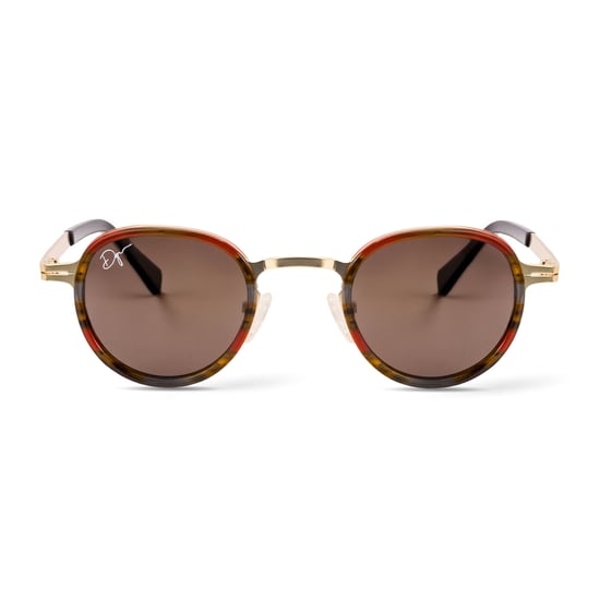 De-Gamme Gold Retro Runde Polarisierte Sonnenbrille - Paris - Image 3